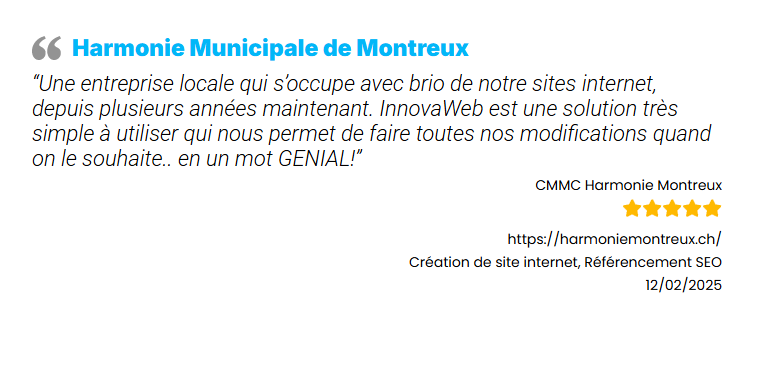 Avis client sur la création de leur site internet