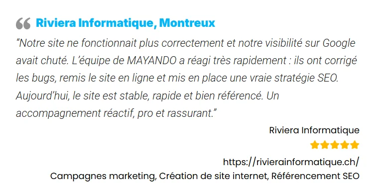 avis client riviera informatique